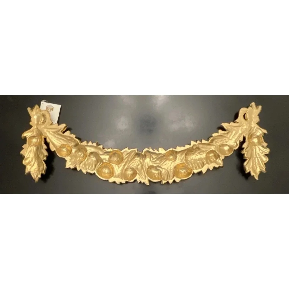 Gold‎ Gilt Baroque Fruit Floral Swag Italy Wall Hanging